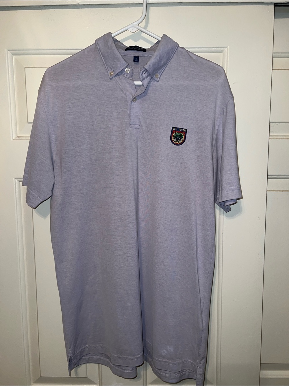 Peter Millar Lavender Button-Down Collar Polo